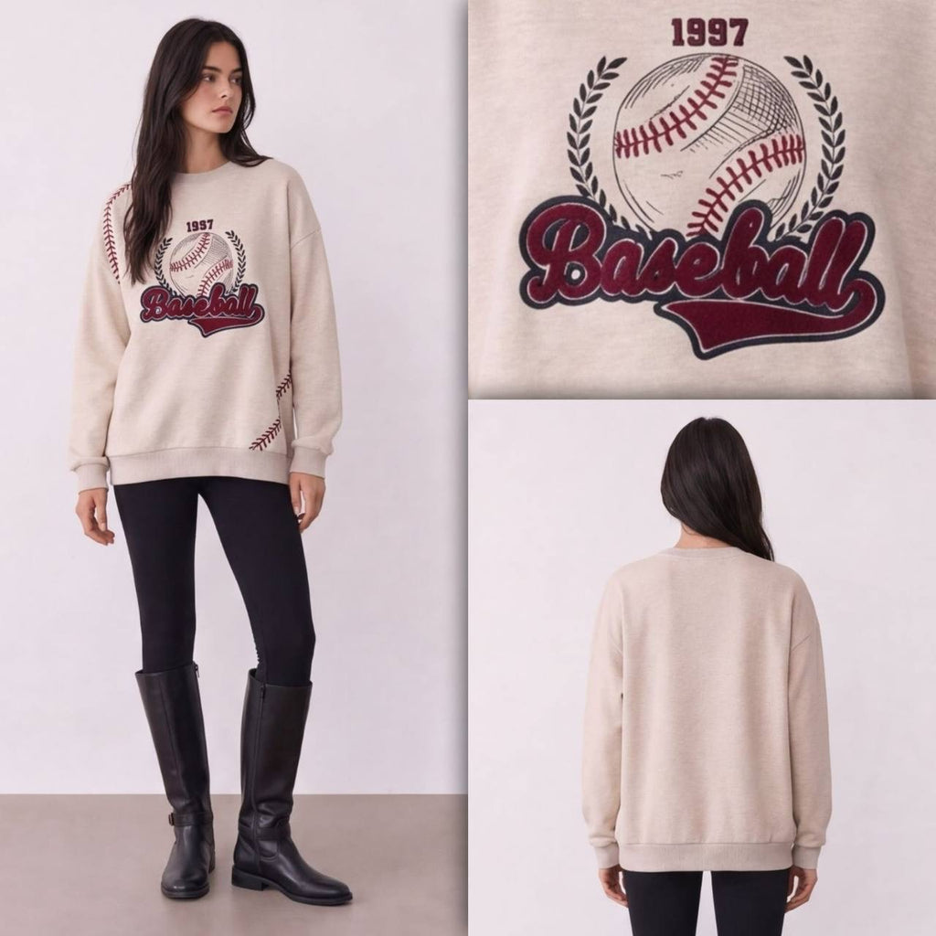 Baseball Beige Sweatshirt