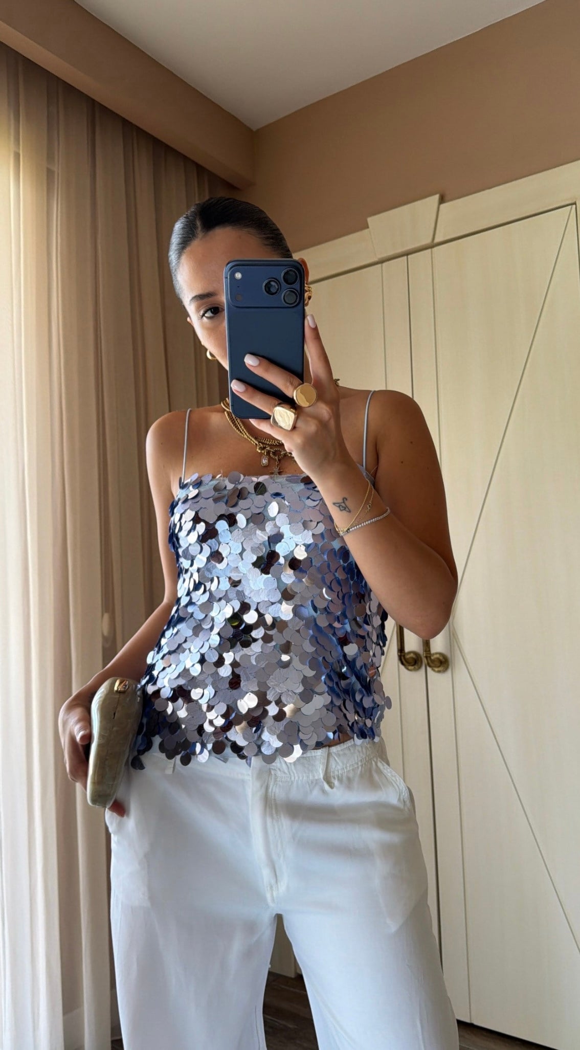 Sequin Top - Blue
