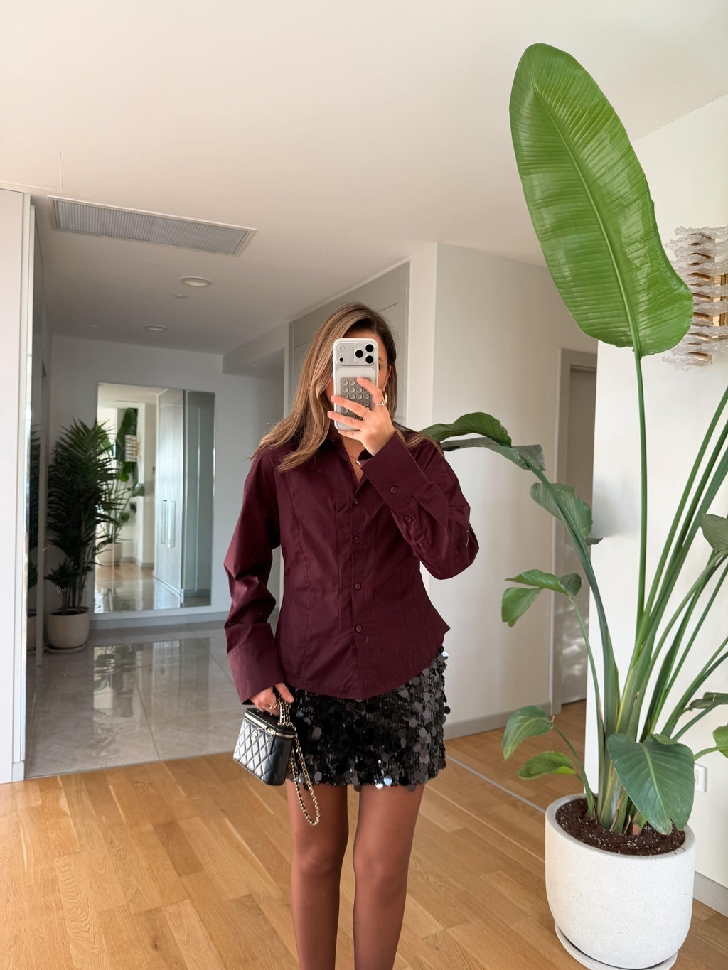 Burgundy Waisted Shirt