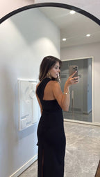 One shoulder dress - black