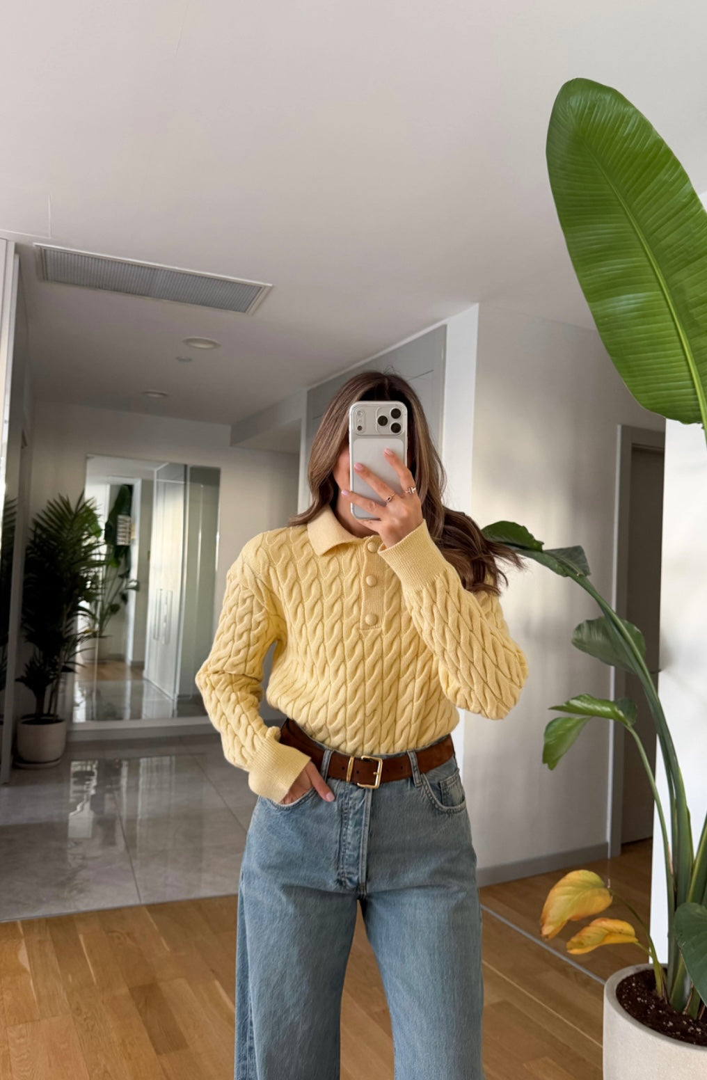 Yellow Braided Sweater