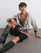 Argyle Cardigan Mink