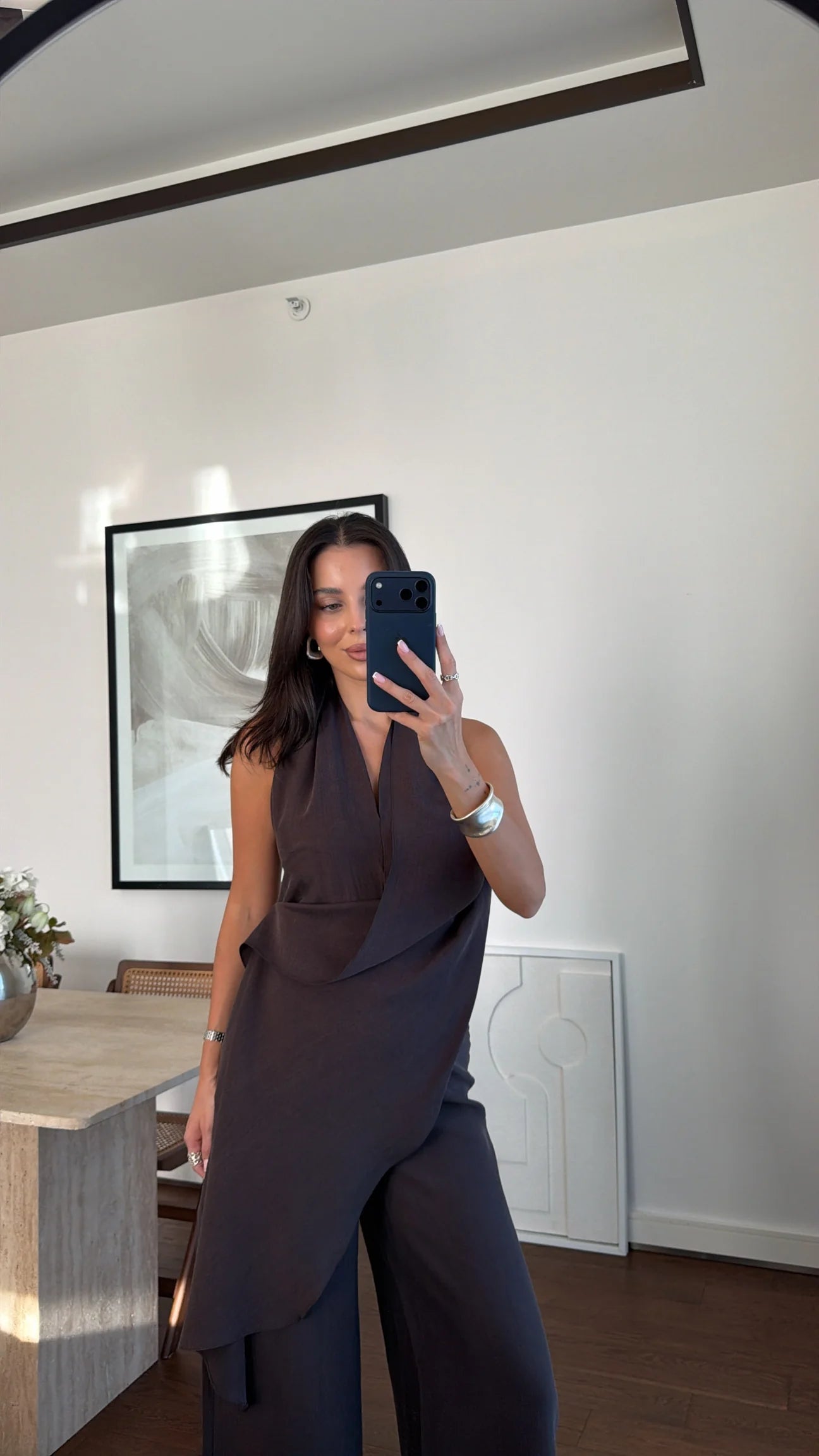 Brown Halter Jumpsuit