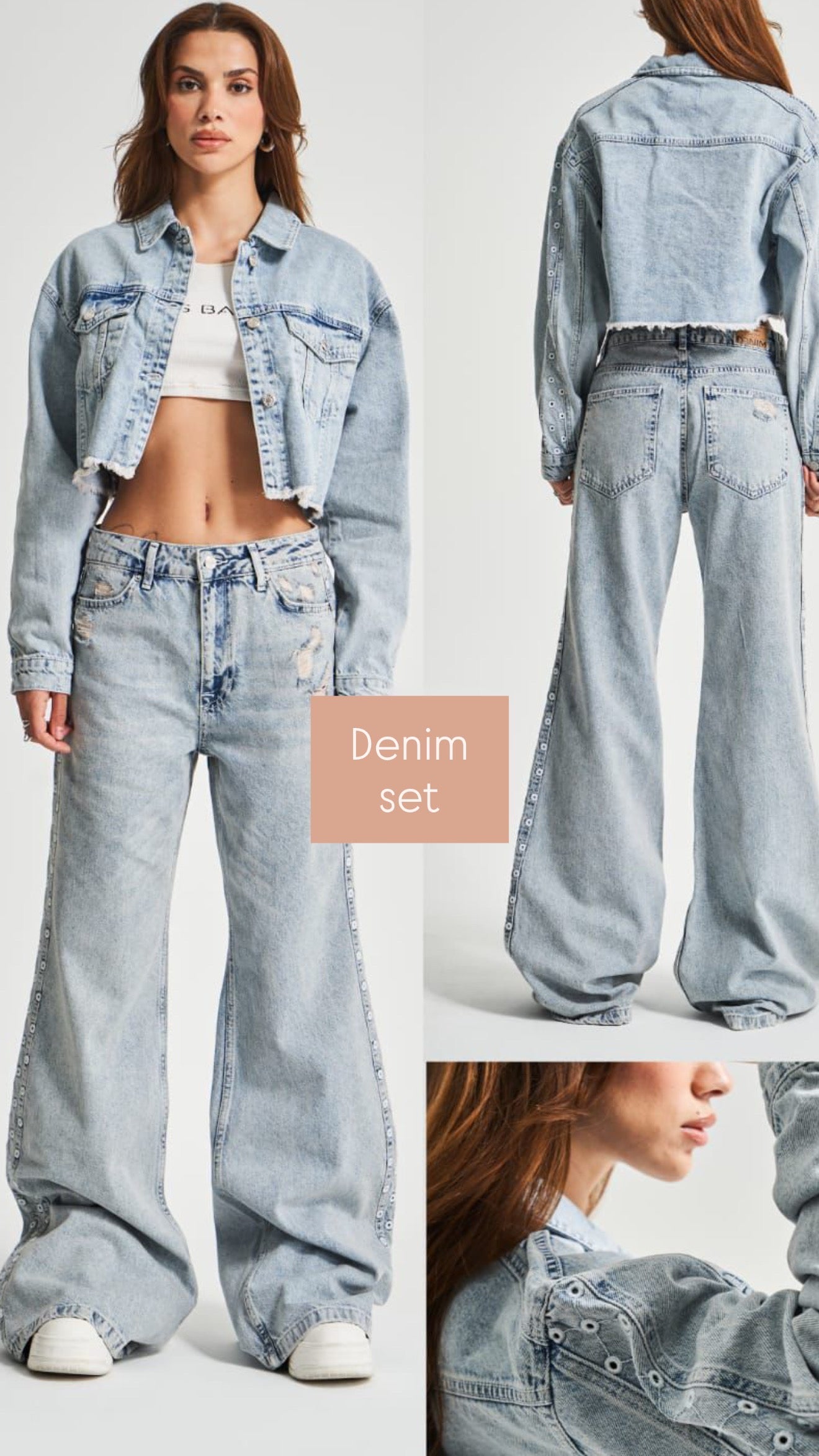 Side-detailed Denim Jacket