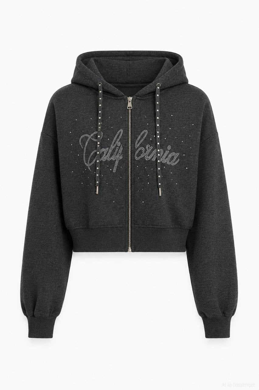 Studded Zip Hoodie