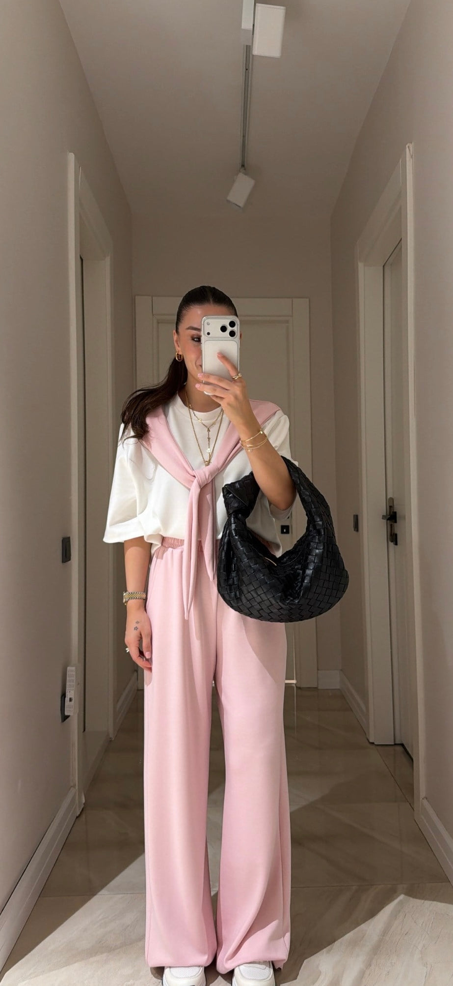 Scarf detailed set - pink