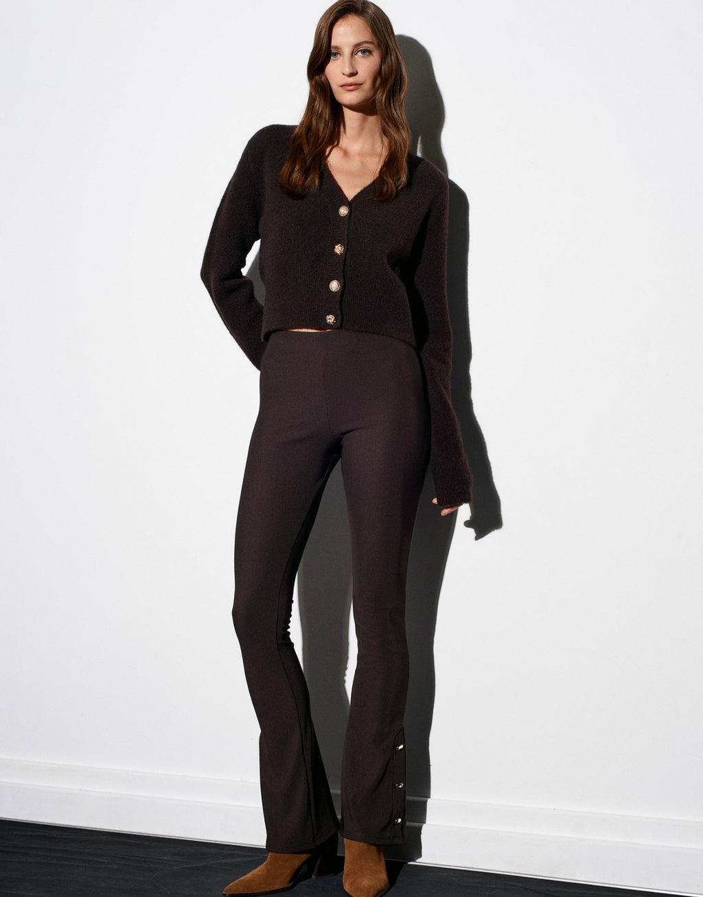 Dilvin Brown Cardigan