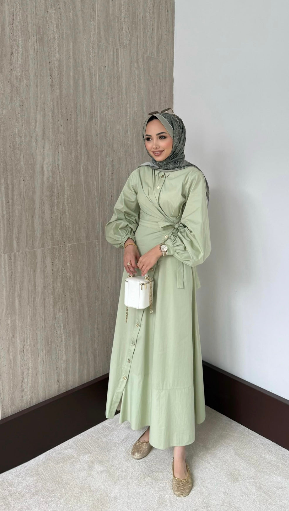 Side-Tied Dress - Mint