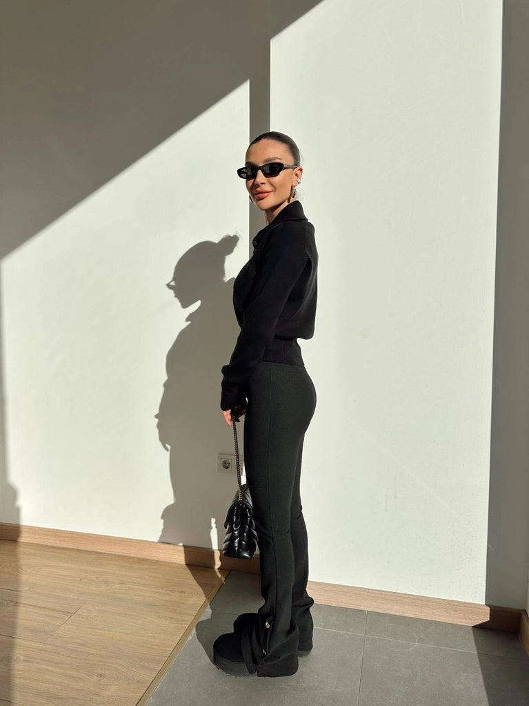 Black Tight-fit Pants