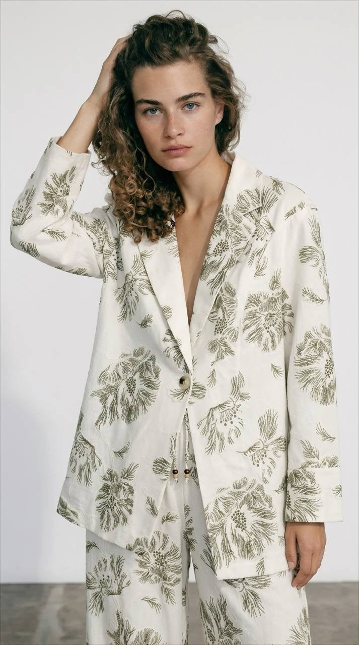 Floral Linen Jacket