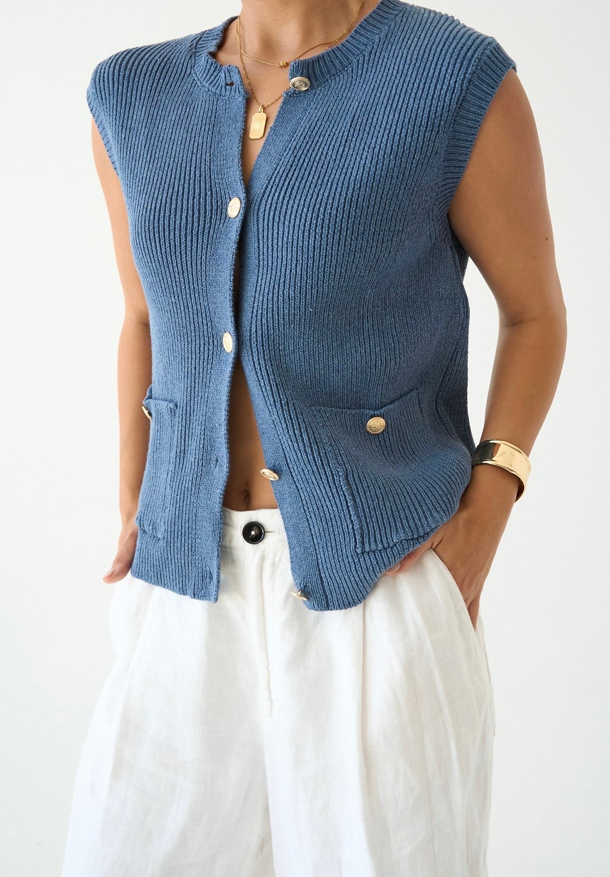 Indigo Wool Cardigan