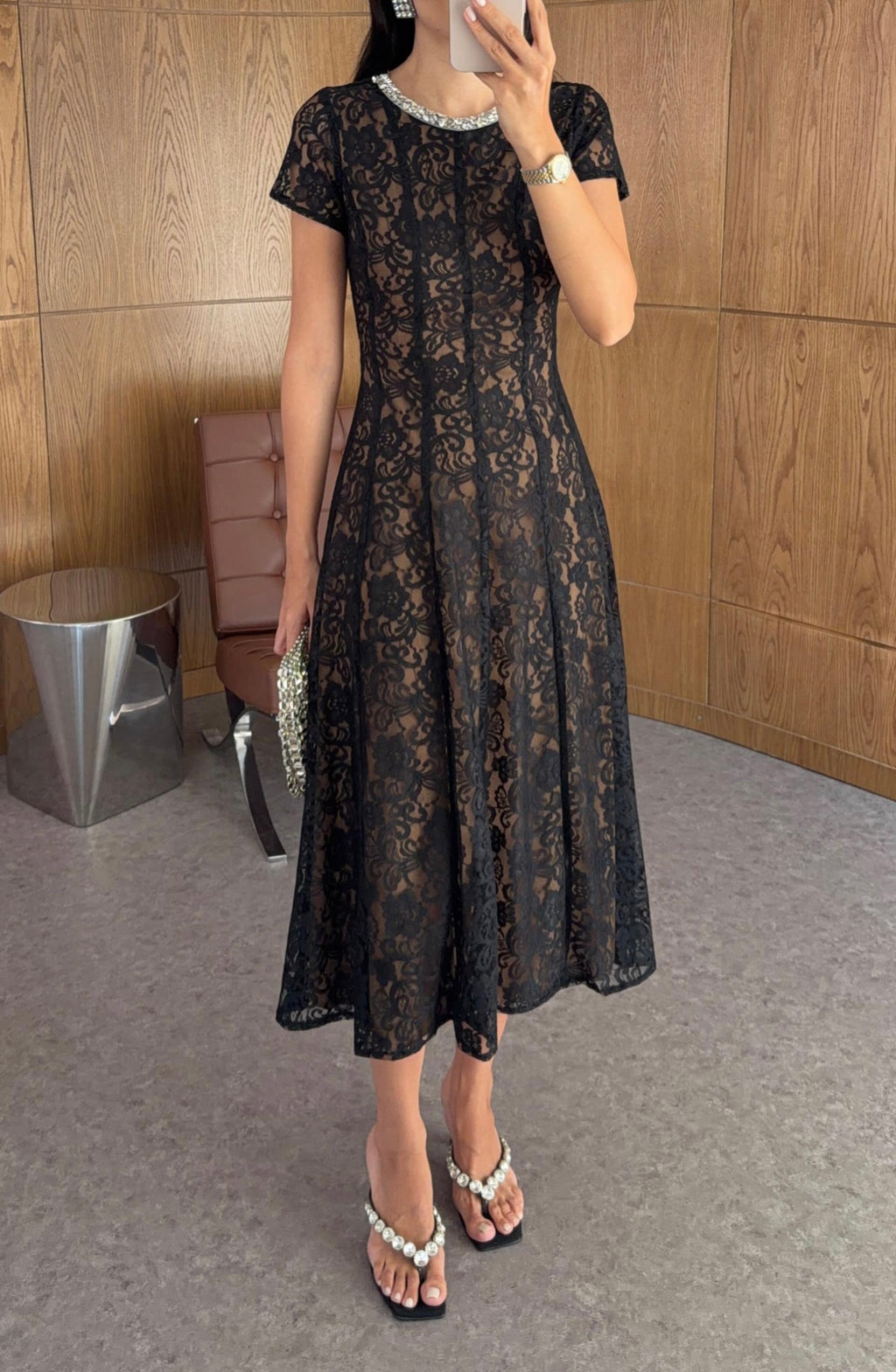 Juliette Lace Dress - Black