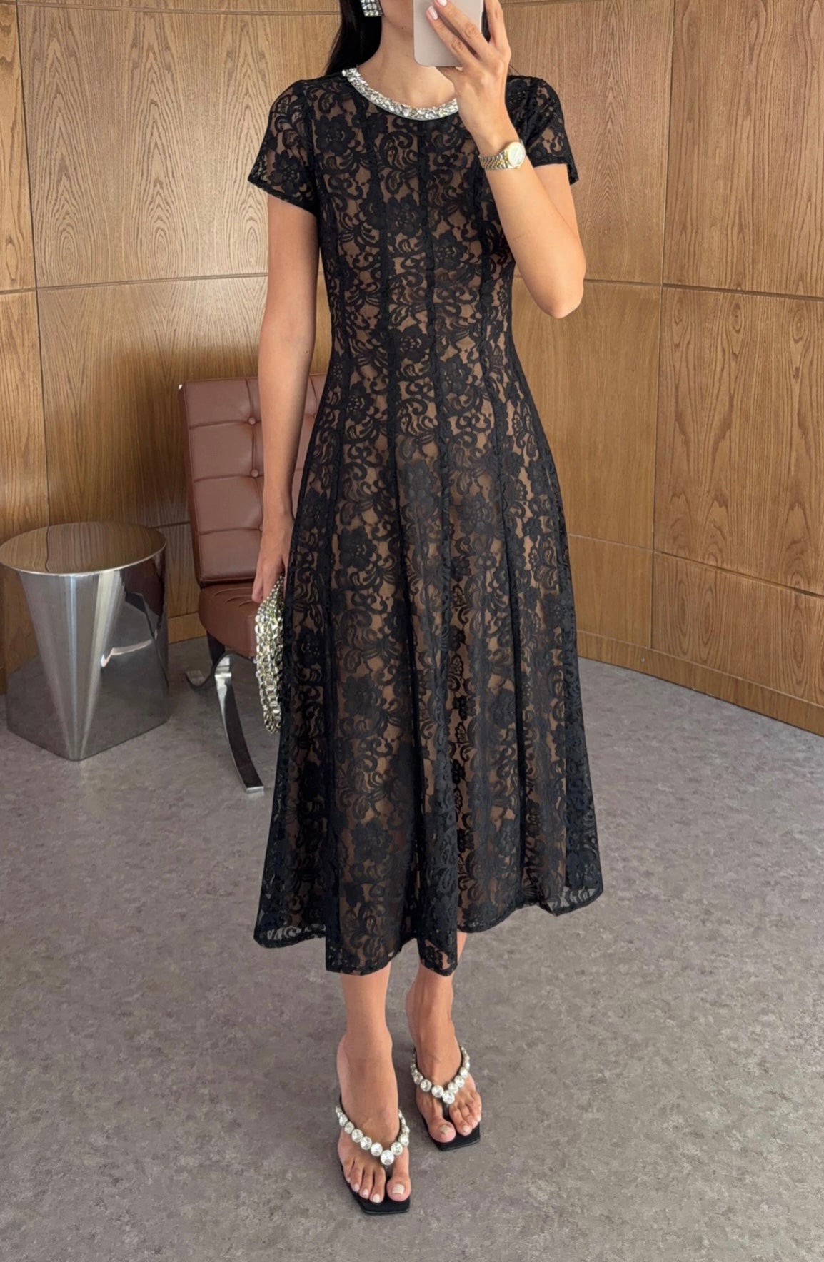 Juliette Lace Dress - Black