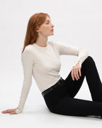 Cuff Button Top - Ecru