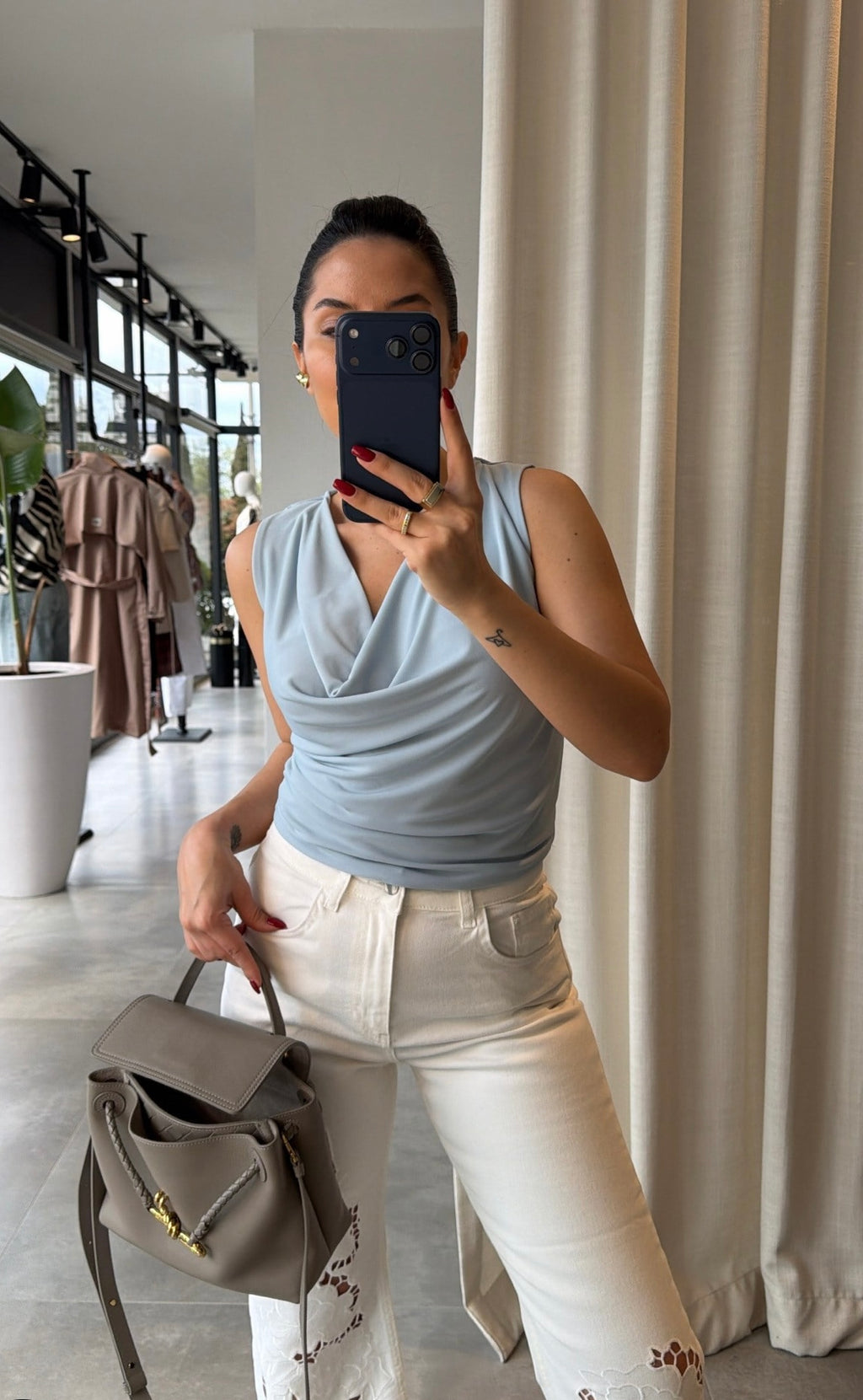 Drape Blouse - Blue