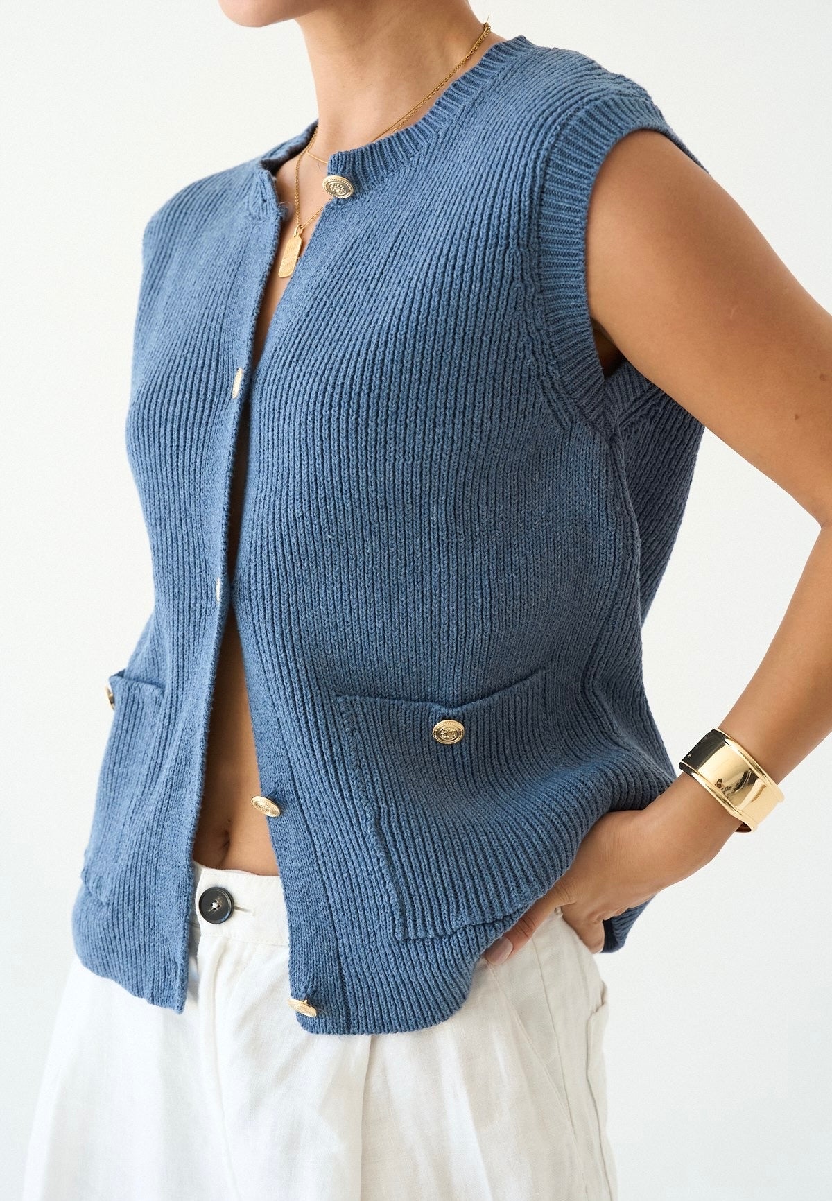 Indigo Wool Cardigan