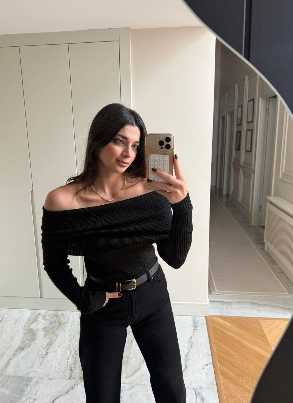 Black Ribbed Top