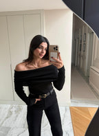 Black Ribbed Top