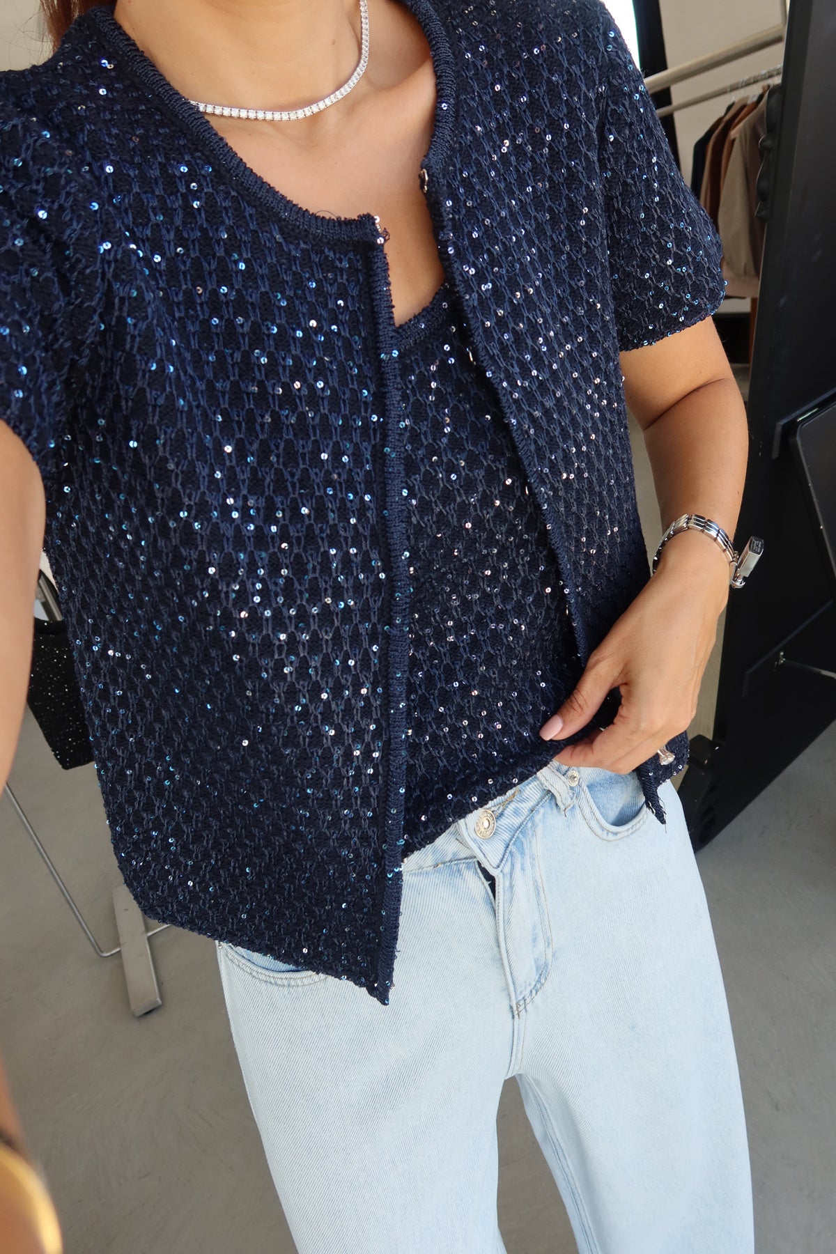 Midnight Sequin Knit Set