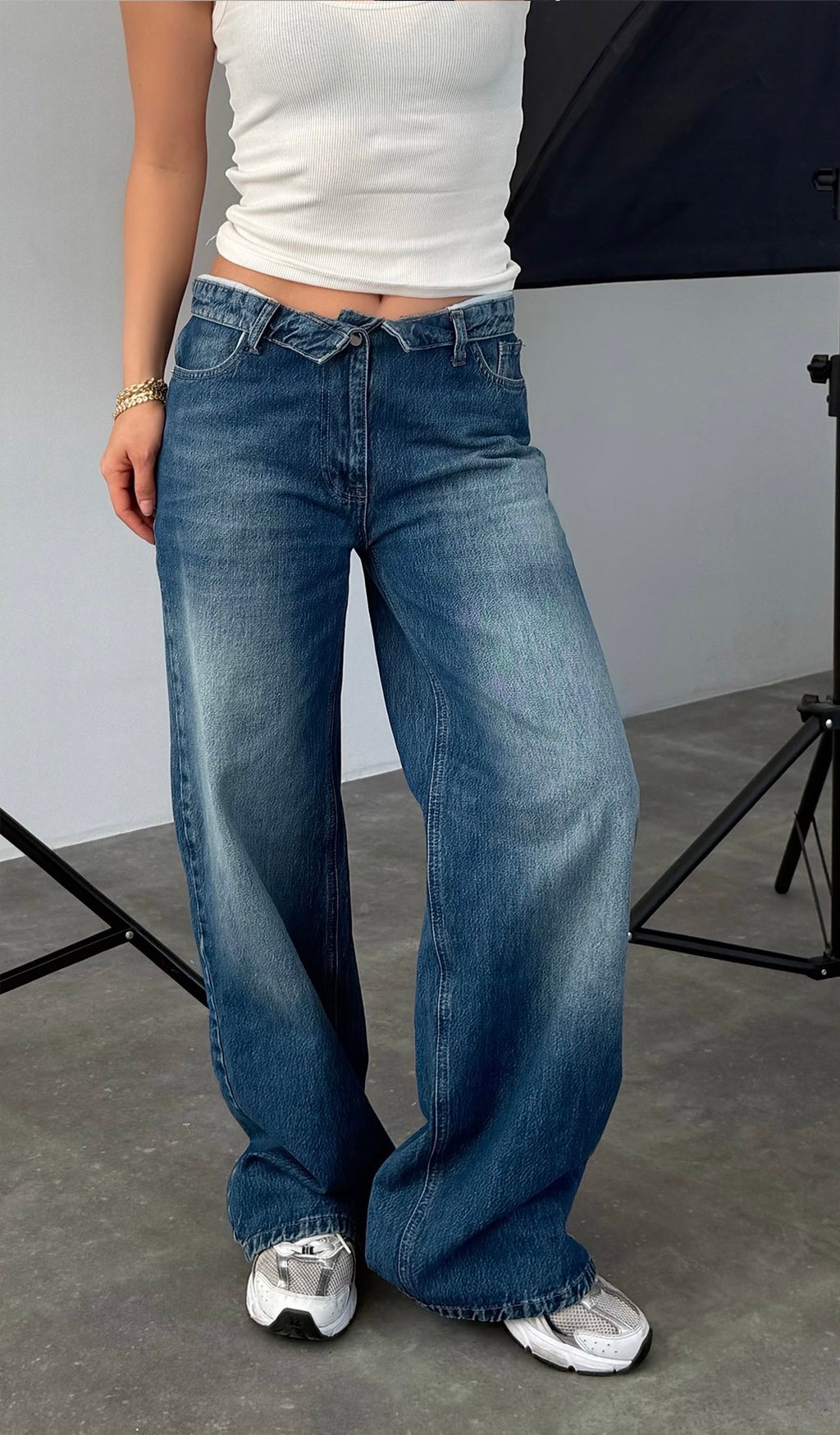 Wide Folded Jeans