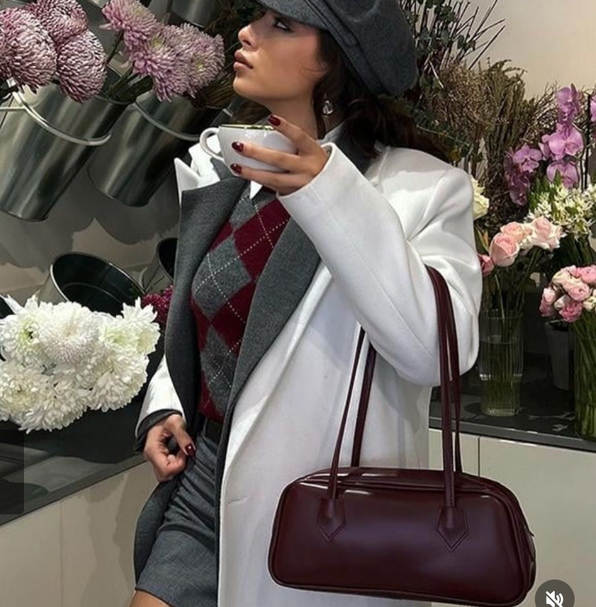 Leather Oval Bag