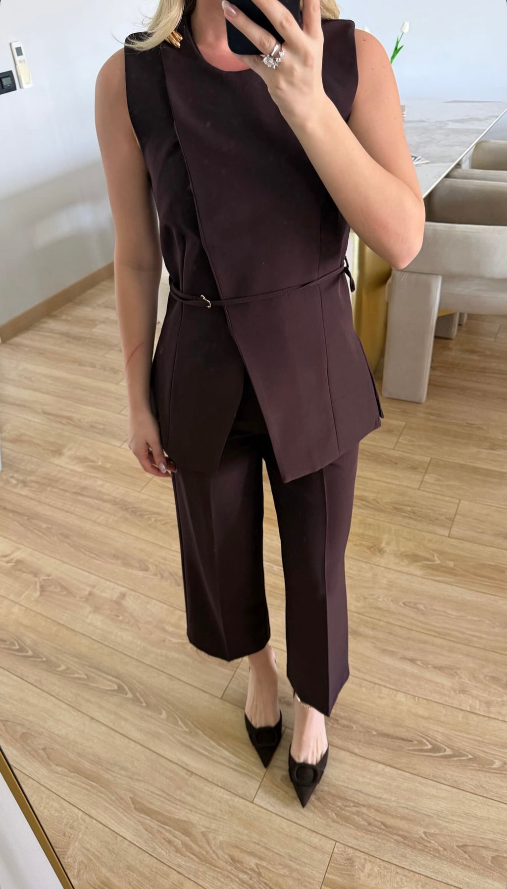 Vest Suit - Brown