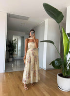 Floral Chiffon Dress with Scarf
