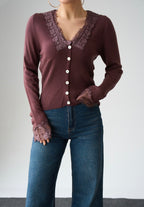 Cherry Dantel detailed blouse