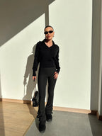 Black Tight-fit Pants