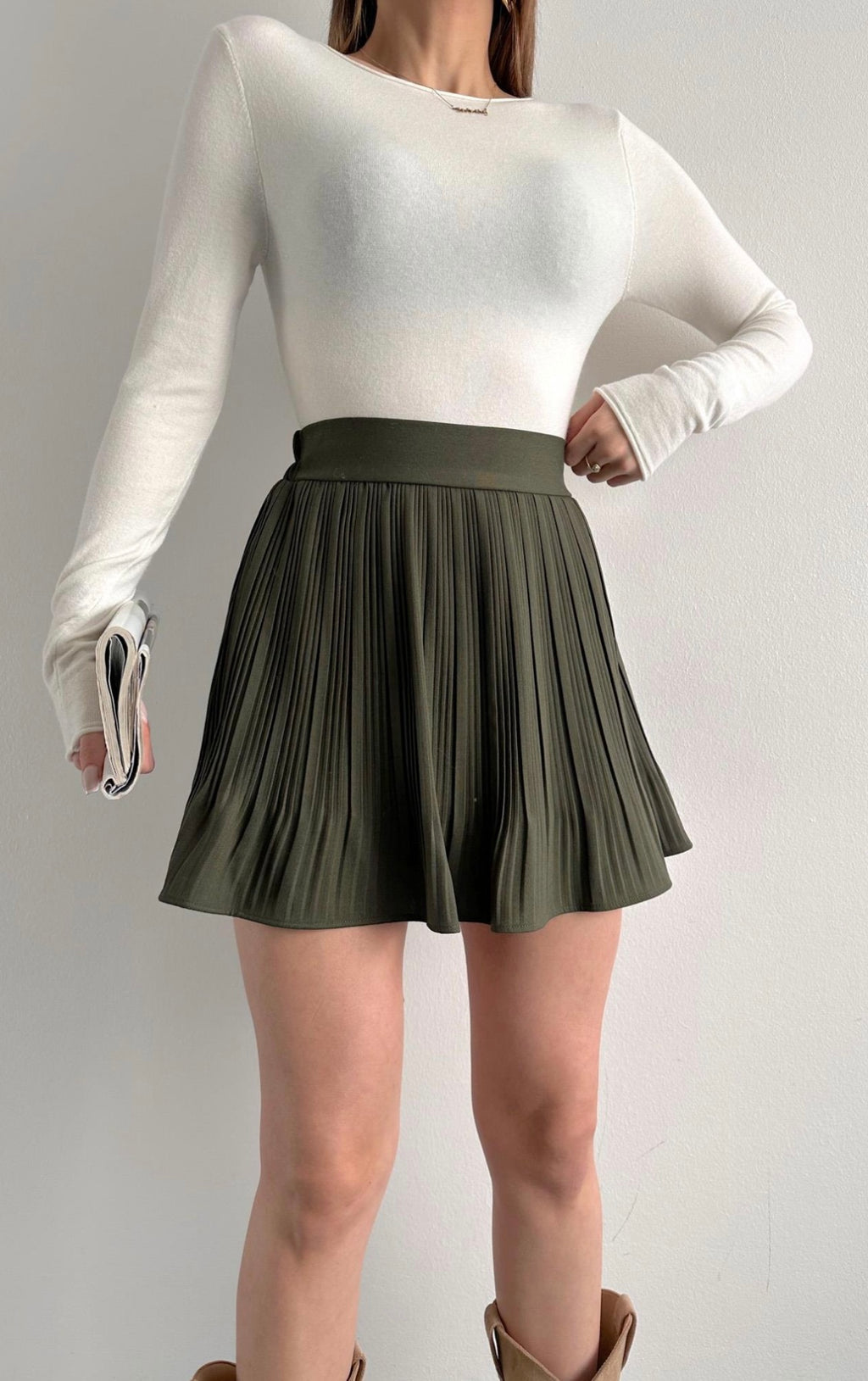 Khaki Short Skirt