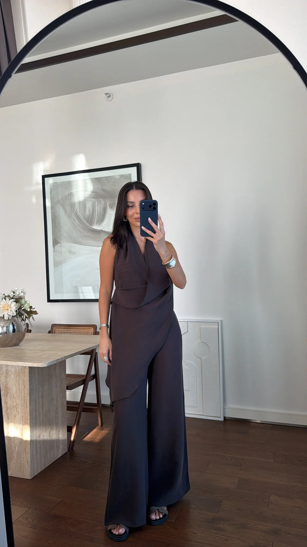 Brown Halter Jumpsuit
