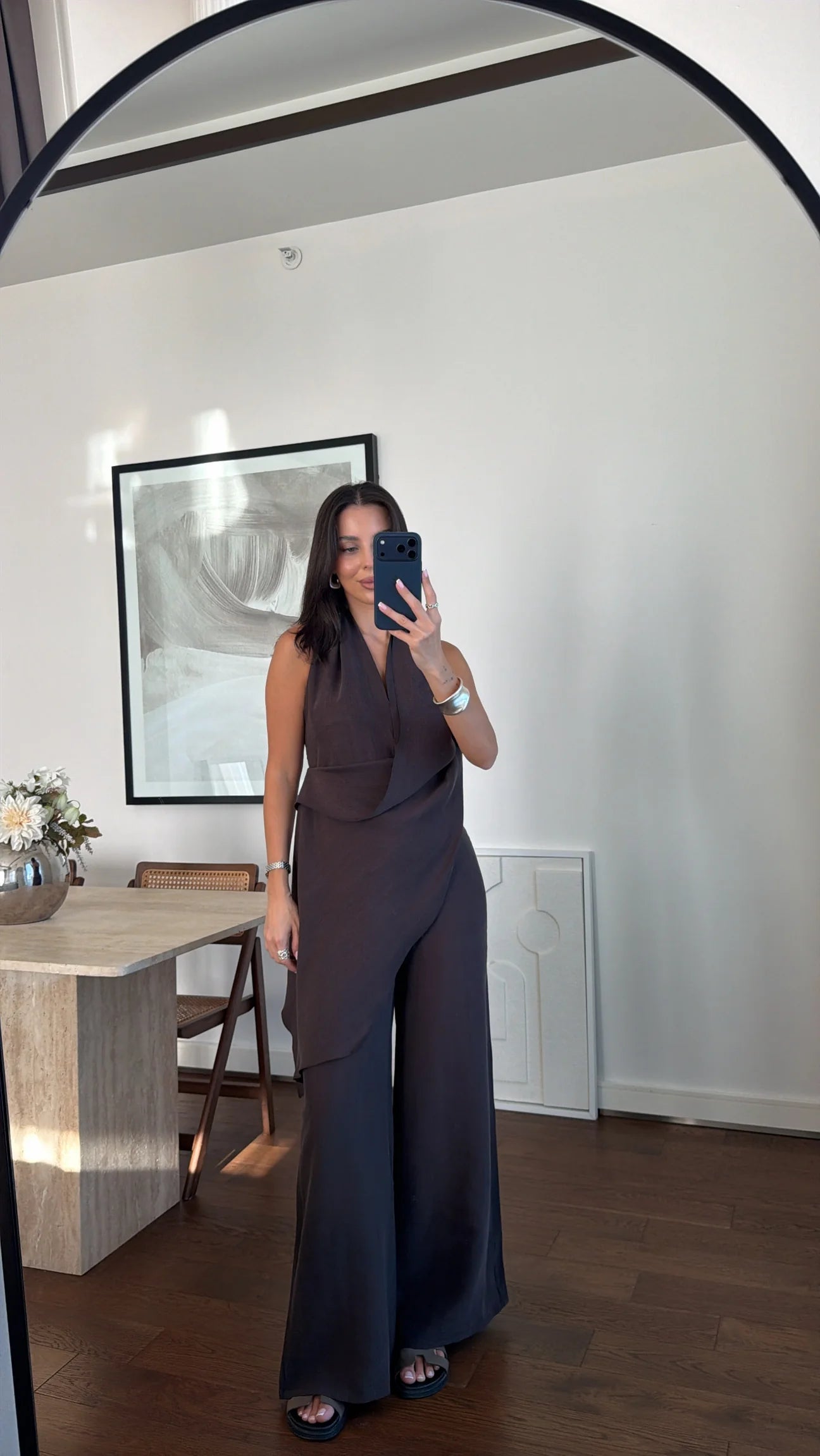 Brown Halter Jumpsuit