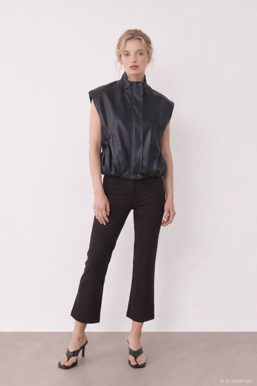 Black Leather Vest