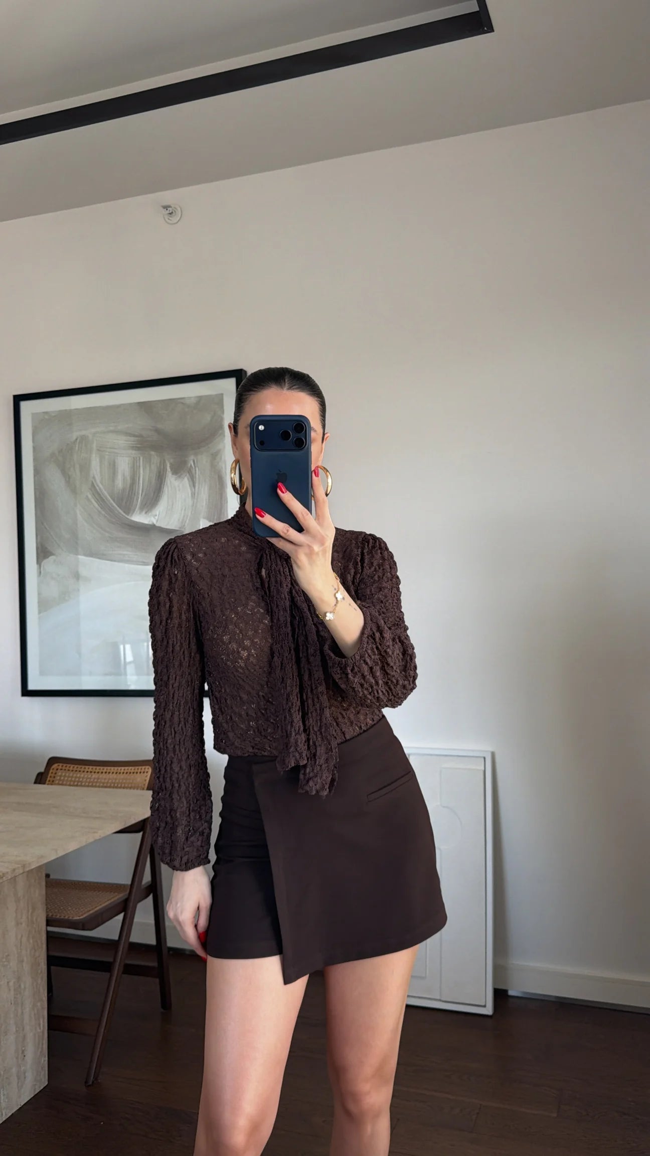 Brown Lace Blouse