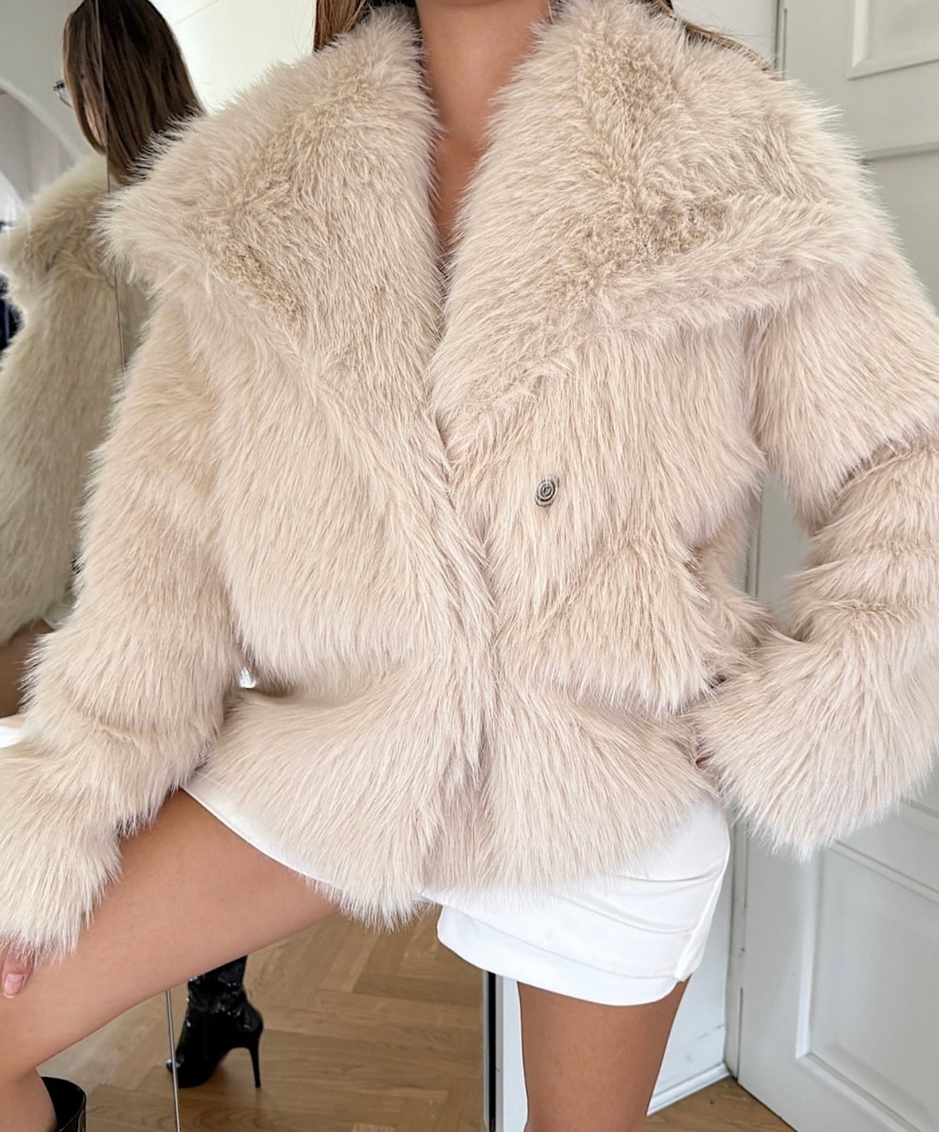Beige Fur Jacket