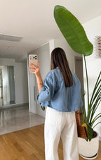 Cropped Denim Shirt