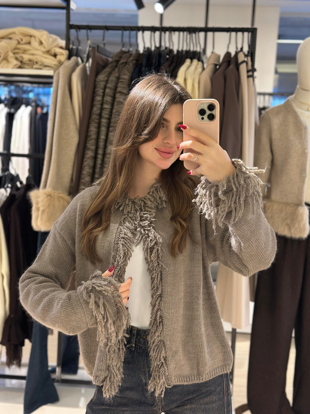 Fringed-Cardigan