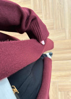 Basic Burgundy wool cardigan