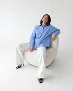 Oversized Striped Shirt - Blue