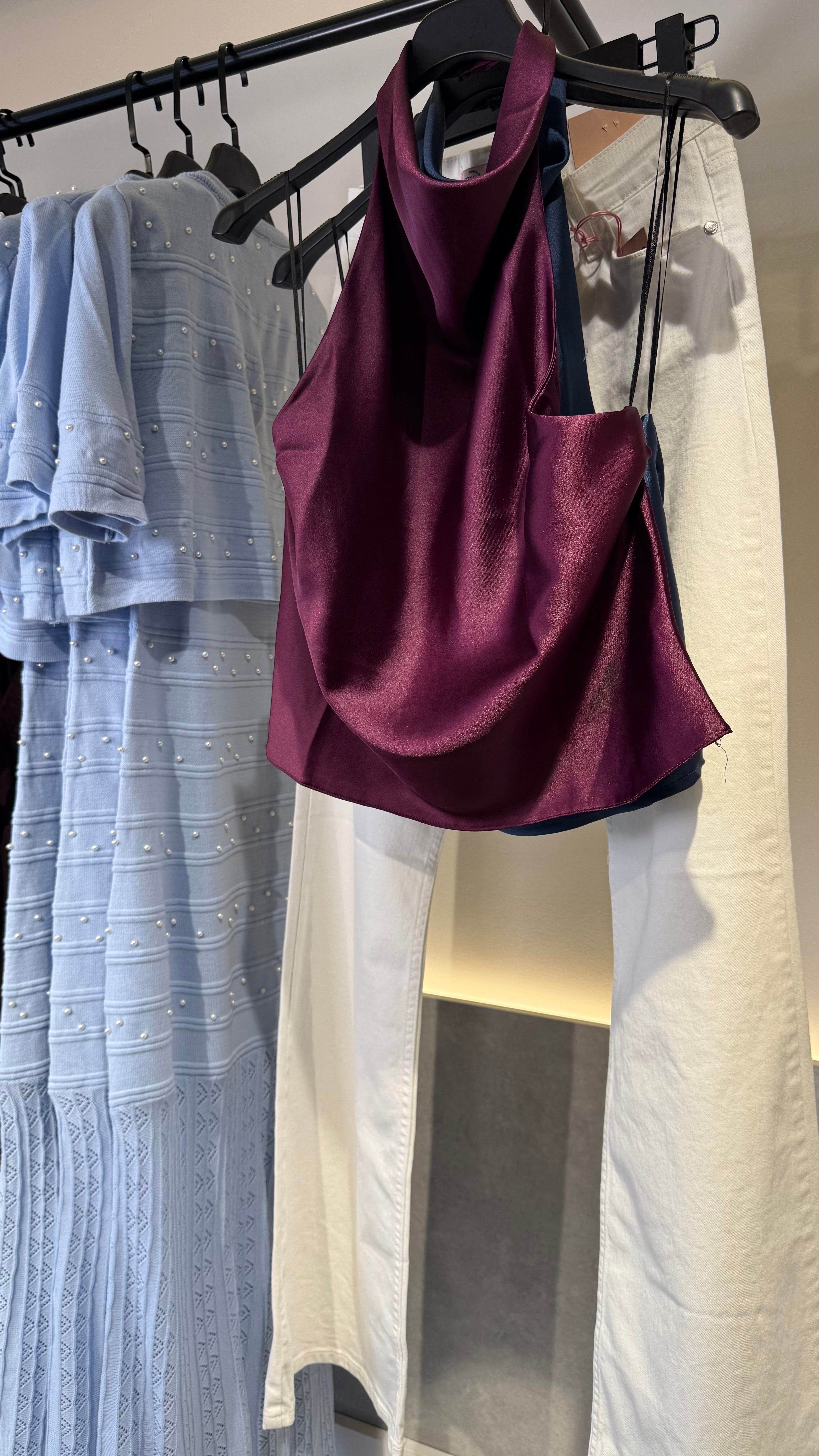 Halter-neck Satin Top