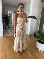 Floral Chiffon Dress with Scarf