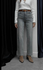 Belted Greyish Mom Jeans