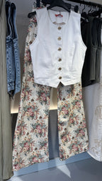 White denim vest