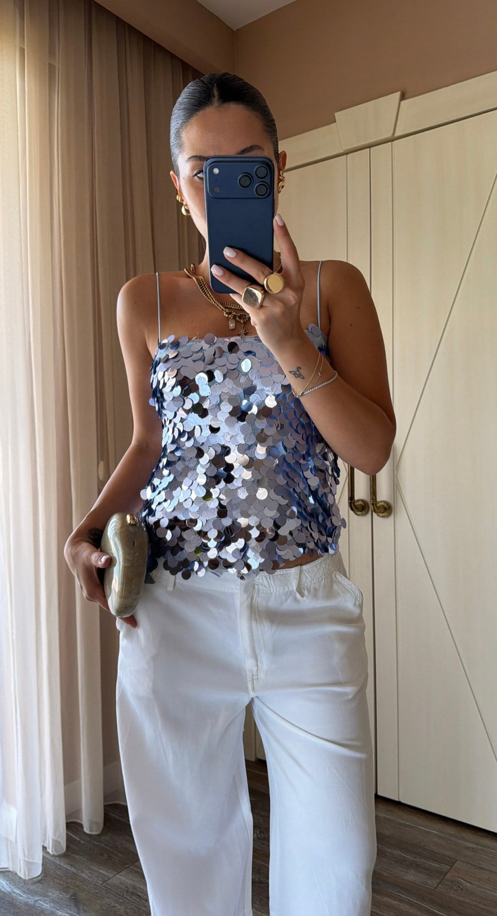 Sequin Top - Blue