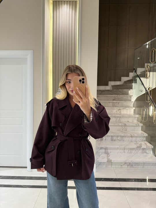 Mid-Length Collar Trench Coat