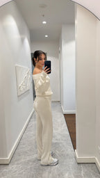 Ecru off-shoulder Set