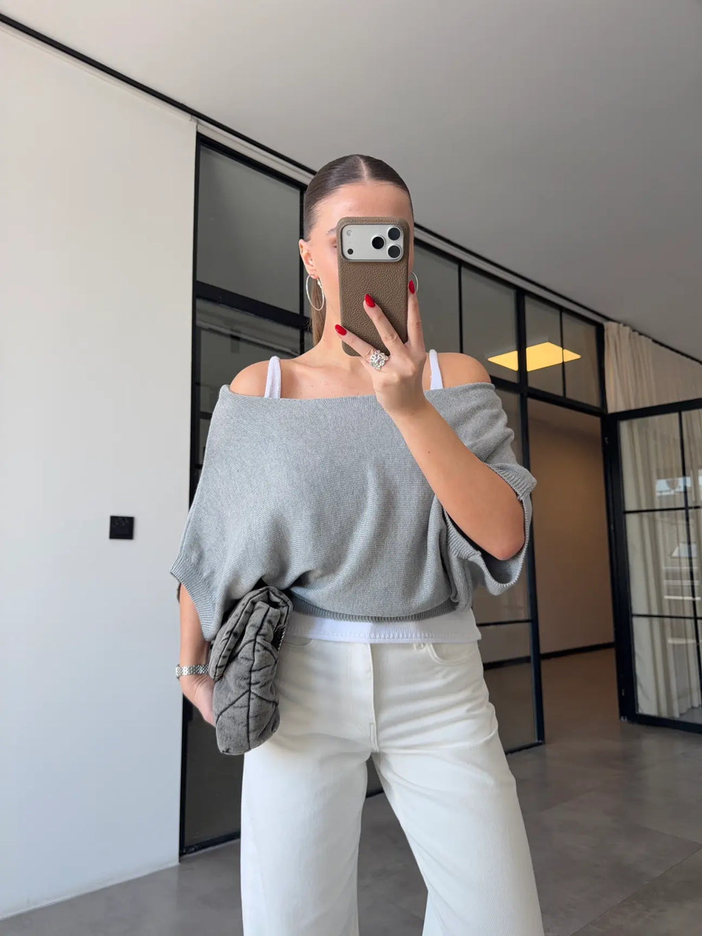 Knitwear Blouse - Grey