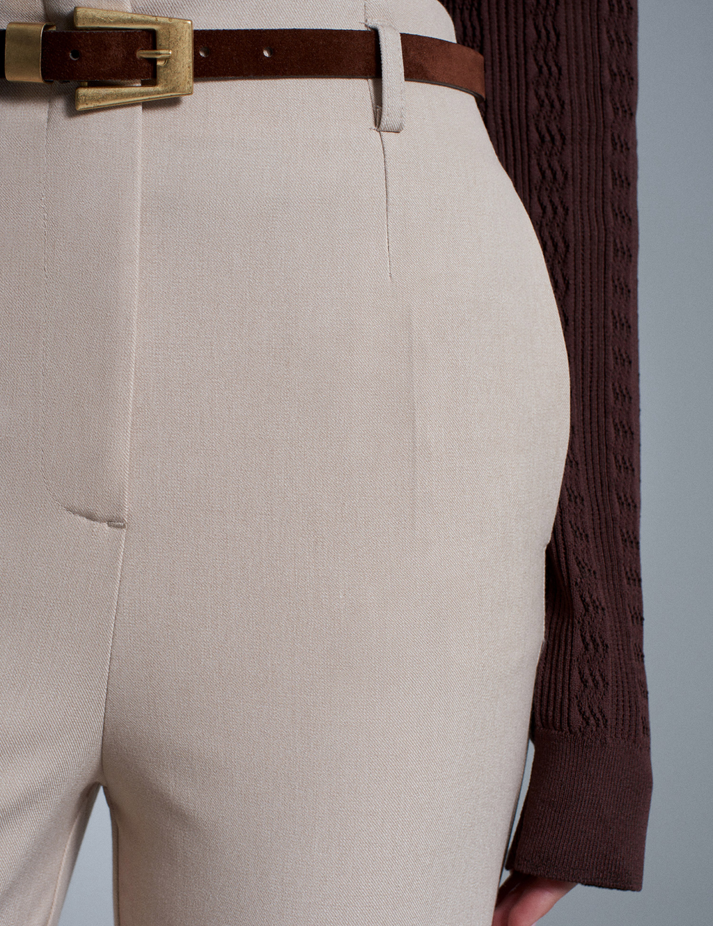 Belted Beige Pants