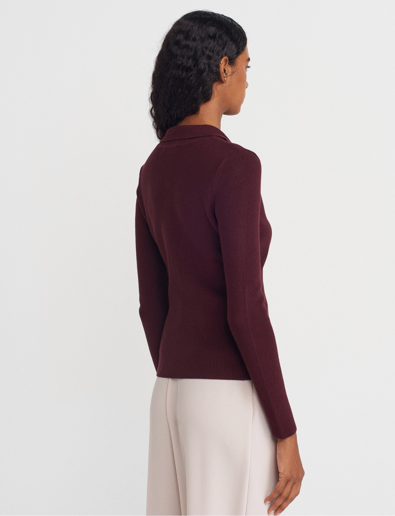 Plum Stand Collar Sweater