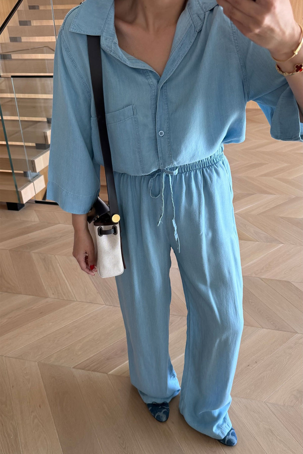 Comfy Denim Set - Light blue